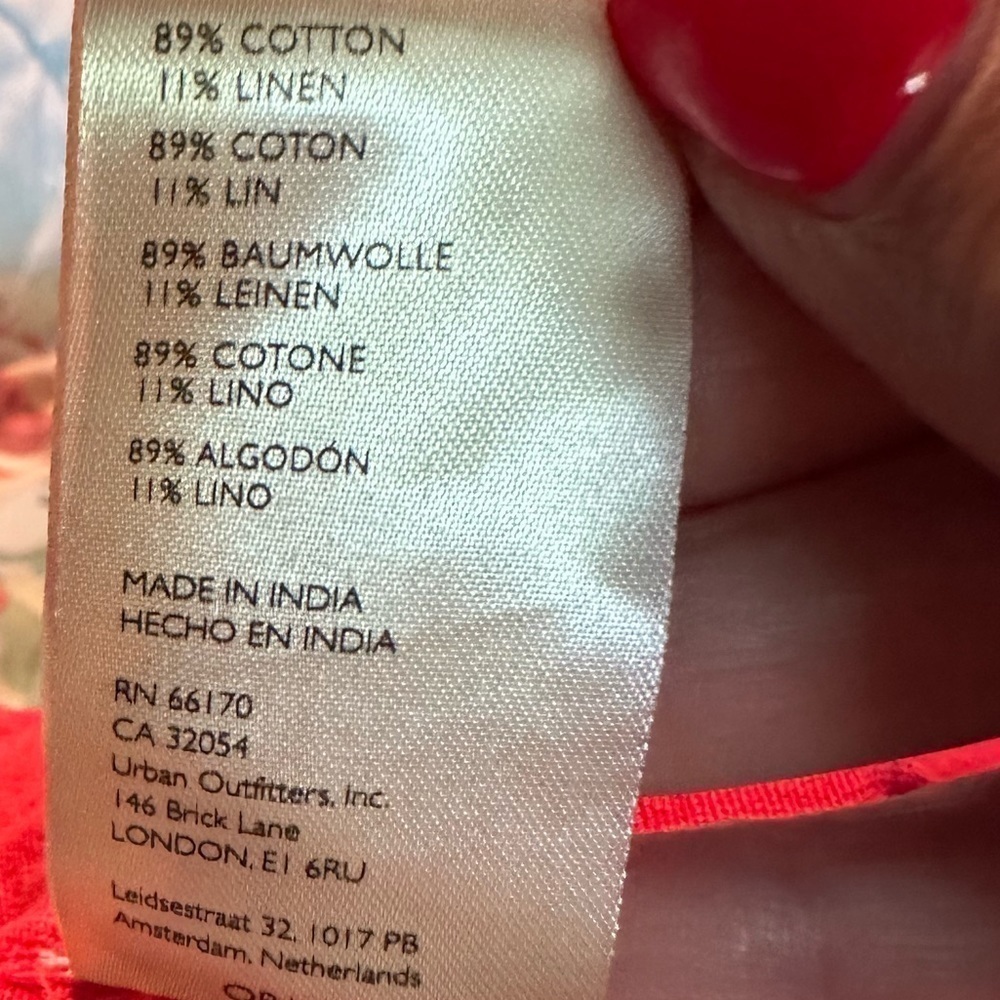 Free People High Rise Drawstring Straight Leg Red Pant - Picture 9 of 9